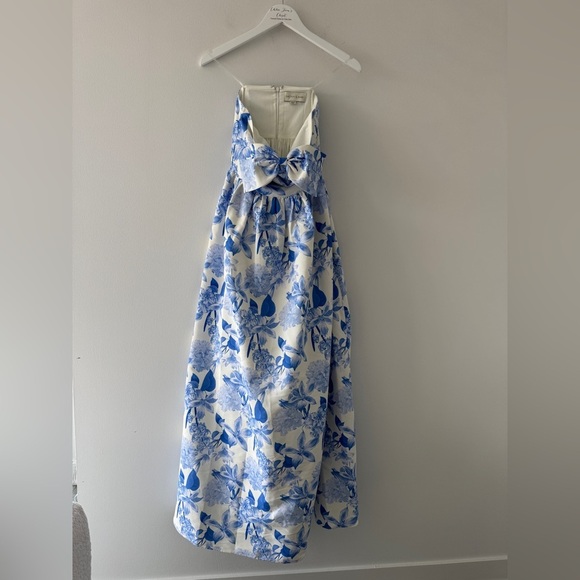 SACHIN & BABI Isabeau Floral Strapless Blue Gown 2 - Picture 5 of 9